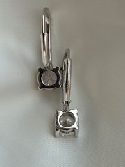​JCM Sterling Silver 925 Cubic Zirconia Round Leverback Drop Earrings