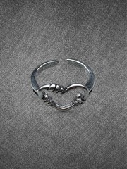 Vintage Silver Heart Wrap Ring Open Adjustable