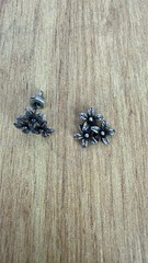 Vintage Soviet earrings, 1 piece, 916 silver star, USSR FLOWERS