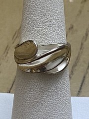 Modernist Sterling Silver 925 Cellini Domed Abstract Twist Wave Ring Size 6