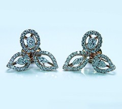 Vintage Marquise Oval Pear Diamond Earrings Pendant Set 18K Rose Gold Designer