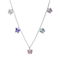 Buyless Fashion Girls Necklace Pendant Jewelry Color Butterfly StaInless Steel