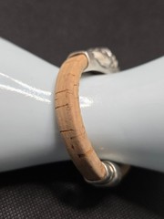 Hand and Paw Project Bracelet Silver Plated Pewter Cork Magnetic Clasp 8″ 2.25″