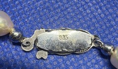 Antique 8 mm Sweetwater Pearls Silver 835 Necklace 29.5 Inches GERMANY vintage