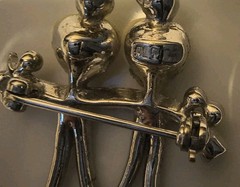 Vintage Signed Albion Rhinestone Figural Couple Heart Heads – Love Is Beautiful!