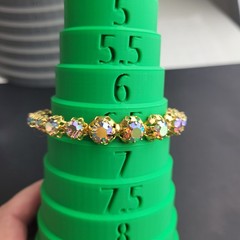 Vintage AB Rhinestone Gold Tone Cuff Bracelet Made in Austria 6.5″ READ