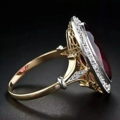 Art Deco Vintage Style Lab Created Diamond Engagement 14k Yellow Gold FN Ring