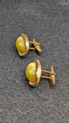 Vintage Yellow Cufflinks Gold Tone Men’s Jewelry