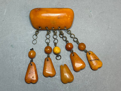NATURAL OLD ANTIQUE YELLOW BUTTERSCOTCH BALTIC AMBER BROOCH 19,2 gr