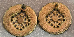 Classic Vintage Round Yellow & Gold-Tone Earrings Push-On 1.5 “