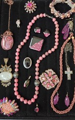 Vintage To Now Necklace Bracelet Brooch Earring Lot Mauve Purple Pink