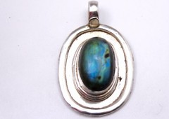 Sterling Silver And Mother of Pearl Pendant 42.50mm by 21mm 15g