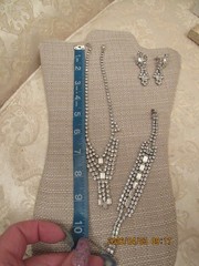 VTG Rhinestone 3 Piece Set Necklace, Bracelet and Earring Set