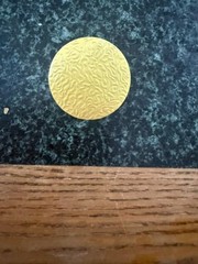Yellow metal textured Round Disc Earrings 1.25″ Bold Statement Costume Jewelry