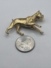 Vintage Marcel Boucher goldtone boxer dog pin brooch