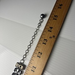 Vintage 70s Black Bead Acrylic Resin Choker Necklace Silver Tone Boho Hook 15”