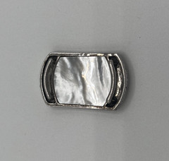 Vintage 925 Sterling Silver Iron Cross Abalone Shell Choker Charm Pendant