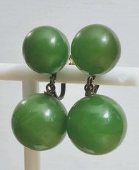 Vintage 70s 80s Clip On & Screw Back Earrings Lot of 4 Acrylic Lucite Bold