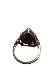 Vintage Goldtone Filigree Tiger’s Eye Ring Size 5 A Lot of Wear on Back of Band