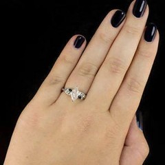2.2Ct Marquise Cut Lab Created Diamond & Sapphire Wedding 14k White Gold FN Ring