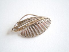 925 Sterling Silver Brooch 3 X Stone Colorless Designer TEKA 3.9 G/3.9 X 2.2 CM