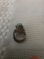 Vintage Taxco Mexico 925 Sterling Silver Turquoise Poison Locket Ring TS-15
