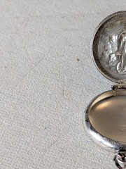 Vintage Italian 800 Silver Locket Pendant – Virgin Mary & Cherubs – 5.68g -…