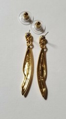 Vintage REVLON Gold Tone Dangle Pierced Earrings Retro & Rare