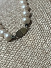 Vintage 90s MONET Signed classic Simulated pearl Necklace VTG 23” ~5mm Gold Tone