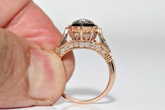 New Made 18k Gold Natural Diamond Decorated Solitaire Amazing Ring