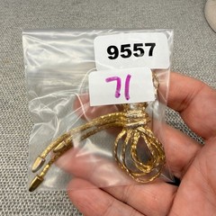 Vintage Brooch Gold Tone Chain Bow Ribbon Dangles 2 Inches