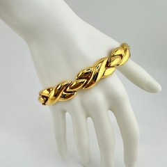 Vintage 1980s 1990s XOs Chunky Bright Gold Tone Links 7″ Chain Bracelet