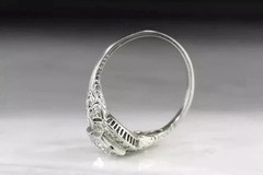 Vintage 2 Ct Round Cut LabCreated Diamond Art Deco Engagement Ring 14K Gold Over