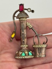 Vintage Anthony Aquilino Brooch Sterling Silver Water Pump Bucket For Repair