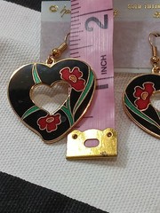 Samuel Huang Cloisonne’ Hart Shaped Earrings