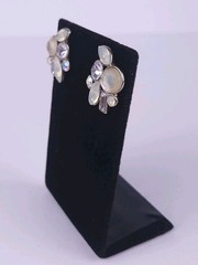 Vintage Retro Style Cluster Aurora Borealis Rhinestone Cluster Stud Earrings