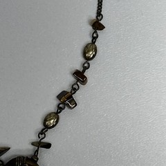 Signed N A Necklace, Single Rhinestone Flower Centerpiece
