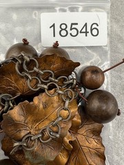 Vintage Copper Tone Leaf Necklace Bib Cherries Fall Autumn 19”
