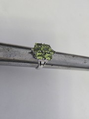 Sterling Silver .925 Manchurian PERIDOT pear Oval Stones Rhodium Coated Sz.5.75