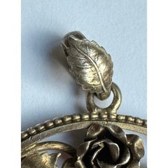 Antique Egg Yolk Amber Pendant Rose European 800 Silver Victorian Pendant