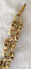 Rare Signed BSK Vintage Gorgeous Enameled AB Rhinestone flower 5 link Bracelet