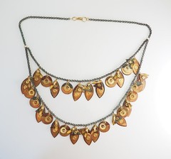 One of a kind handmade copper brass mixed metal artisanal necklace