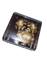 Rare VTG Hobe Rhinestone Cameo Brooch Pin, Clip Earring 3pc Set Parure W/ BEZELS
