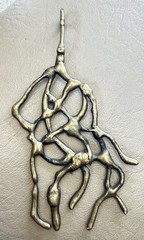 Mid Century Modern Modernist BRUTALIST Brass Bronze Abstract Pendant