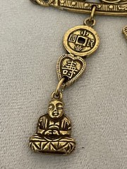 Vintage Large Accessocraft New York NYC Necklace Coro Heavy Brass Buddha 29 In.
