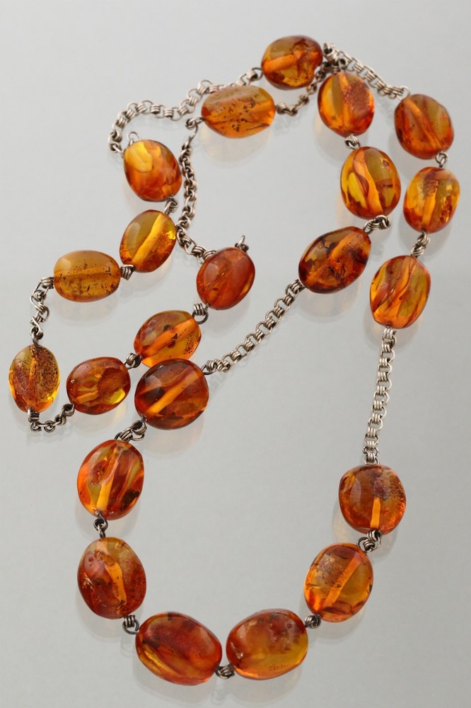 ANTIQUE Vintage Genuine INSECTS Beads BALTIC AMBER Chain Necklace 71g 260312-2
