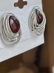 Genuine Baltic Natural Cherry Color Amber Earrings Vintage Butterscotch 老琥珀