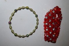 Vintage to now lot of 4 glass plastic metal beaded chain bracelets
