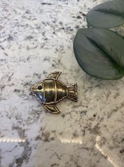 Vintage Retro Silver & Gold Tone Tropical Fish Dual Pin & Pendant Style brooch