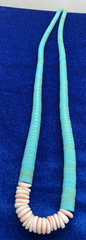 VINTAGE SOUTHWEST HE-SHE FAUX TURQUOISE AND SHELL NECKLACE